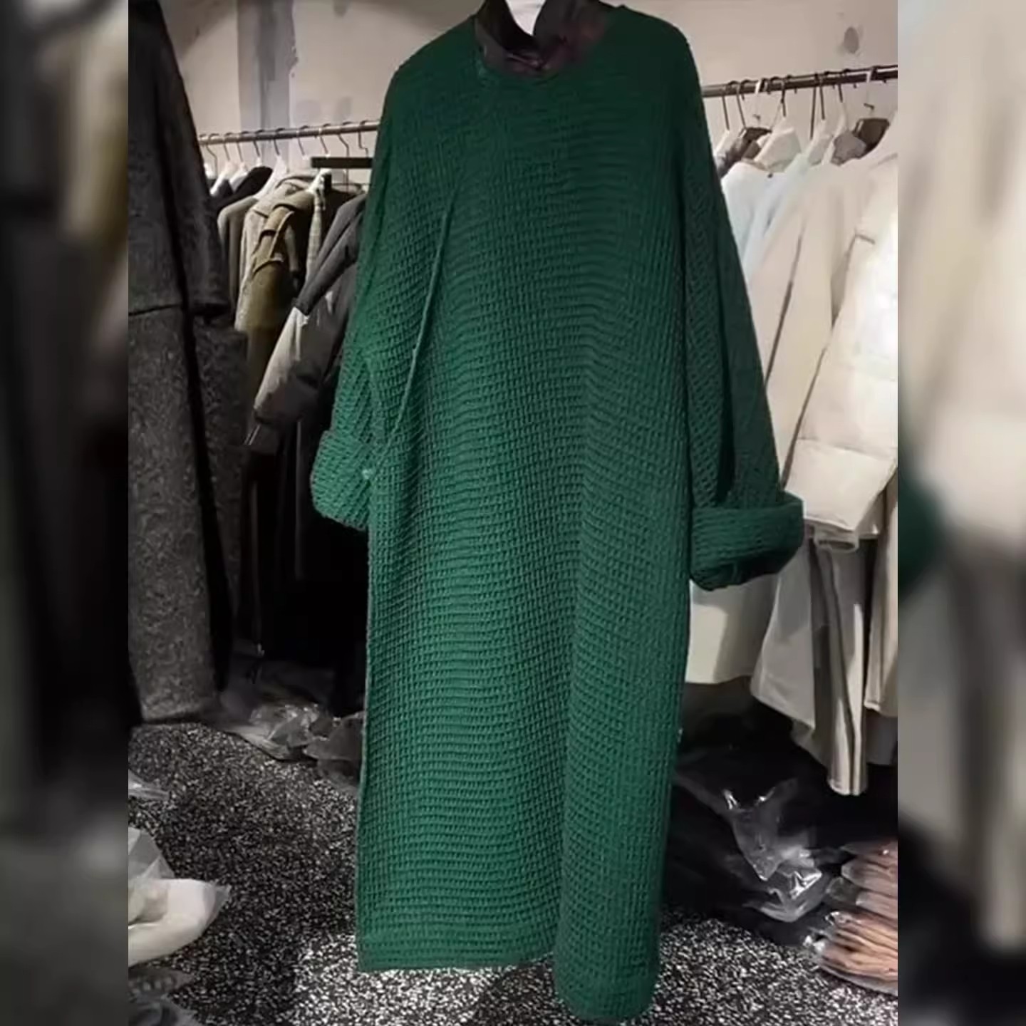 新中式绿色改良款唐装宽松大衣