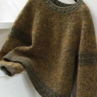 欧货重工别致软糯黄棕色花纱针织毛衣外套女2024新款冬慵懒高级感