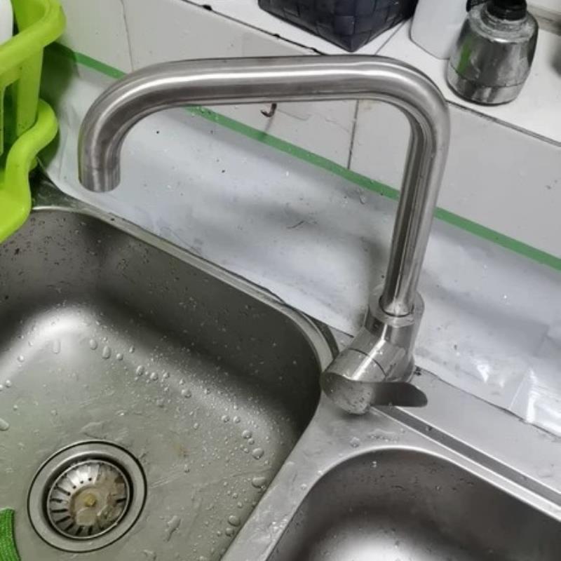 防溅水二合一厨房水龙头不锈钢冷热水款家用单冷洗菜盆洗手池洗.