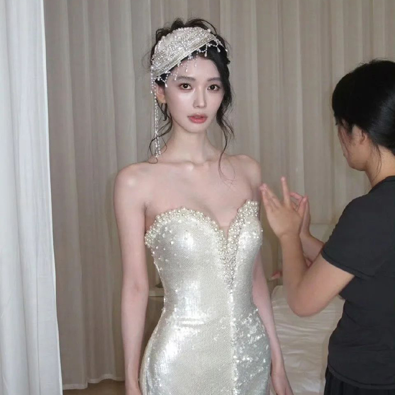 方圆同款珍珠流苏轻奢小礼帽