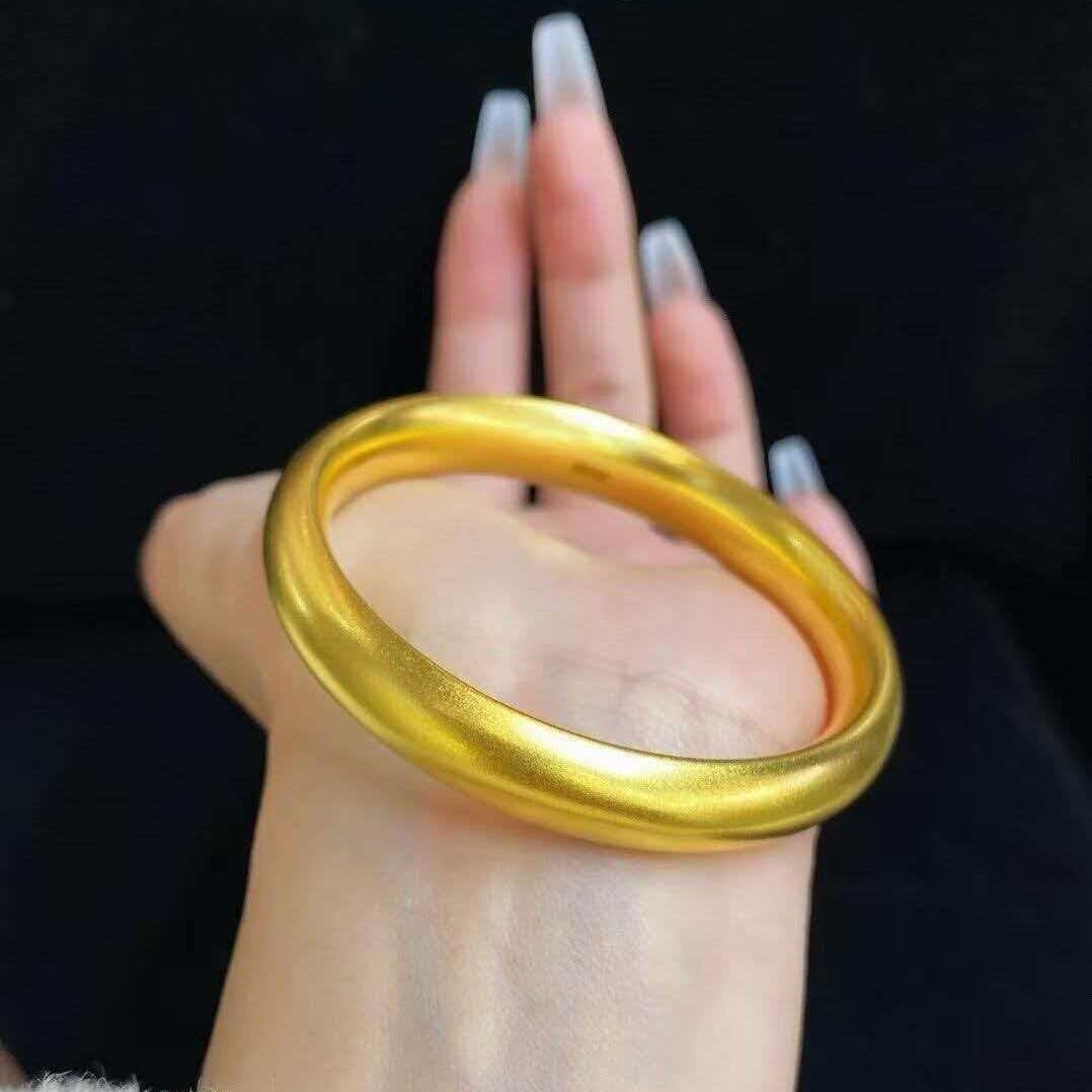 金包银泥鳅背手镯宽体高背素圈女