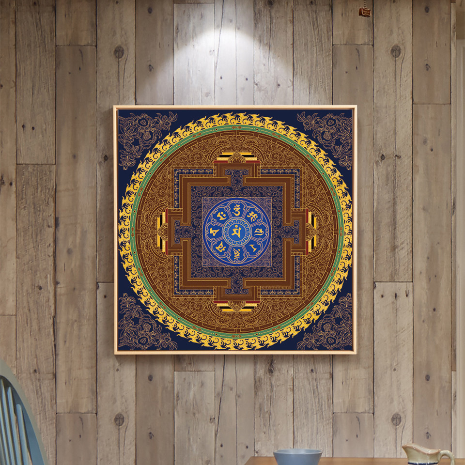 纯棉油画布西藏唐卡坛城