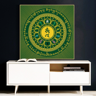 绿度母坛城唐卡涂色描金线稿 DIY数字油画布 解压自己画唐卡