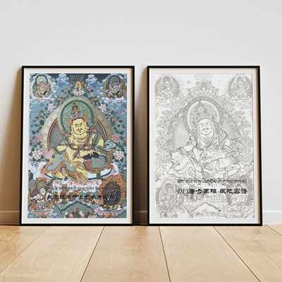 纯棉油画布热贡唐卡唐卡描金