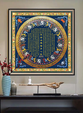 般若菠萝蜜纯棉油画布唐卡描金