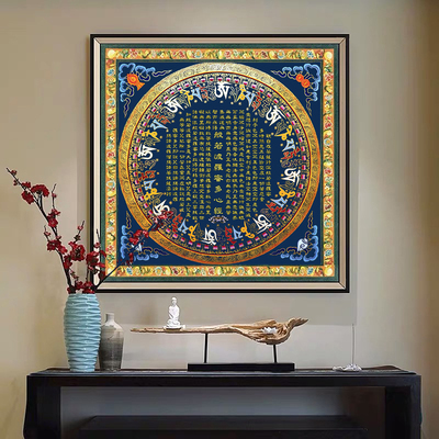 般若菠萝蜜纯棉油画布唐卡描金