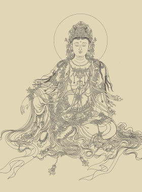 描金线稿热贡唐卡纯棉油画布西藏