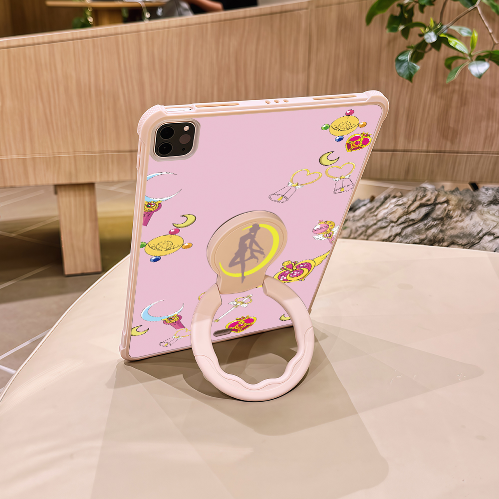 适用三星TabS10+保护套S9亚克力S7/S8/Plus彩绘A9+磨砂GalaxyTabS10FE带旋转支撑架A9防摔fe平板电脑12.4后壳