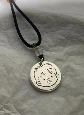 手工定制999纯银宝宝吊牌