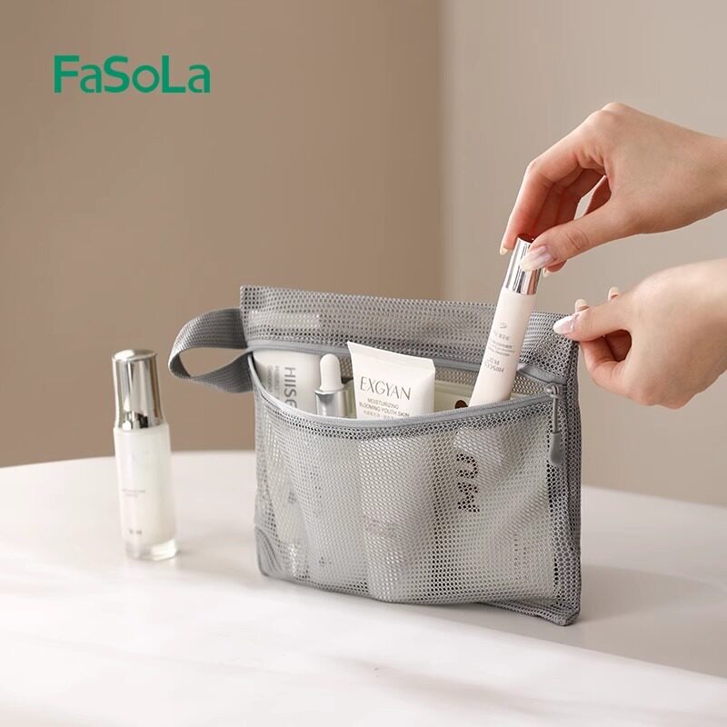 FaSoLa手提网纱化妆包
