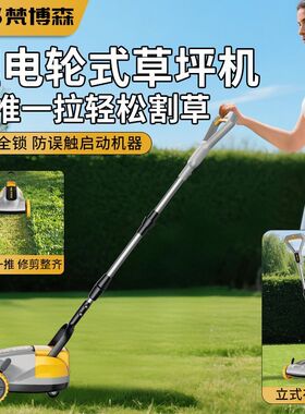 锂电割草机小型家用无刷充电式电动草坪机园艺手推打草神器除草机