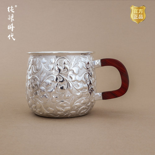 纯银时代马克杯足银手工咖啡杯