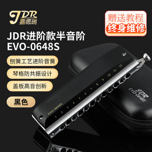 JDR嘉德瑞半音阶口琴十二12孔C调EVO-0648s初学者专业演奏级