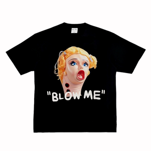 复古VTG街头小众国潮纯棉男女宅男长短袖 恶搞 美式 尖叫 Tt恤 娃娃