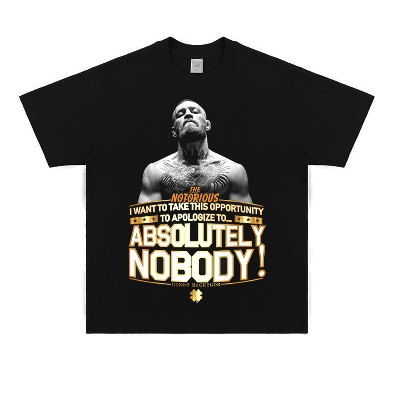 Conor McGregor嘴炮康纳短袖T恤UFC人像拳击格斗宽松美式做旧复古