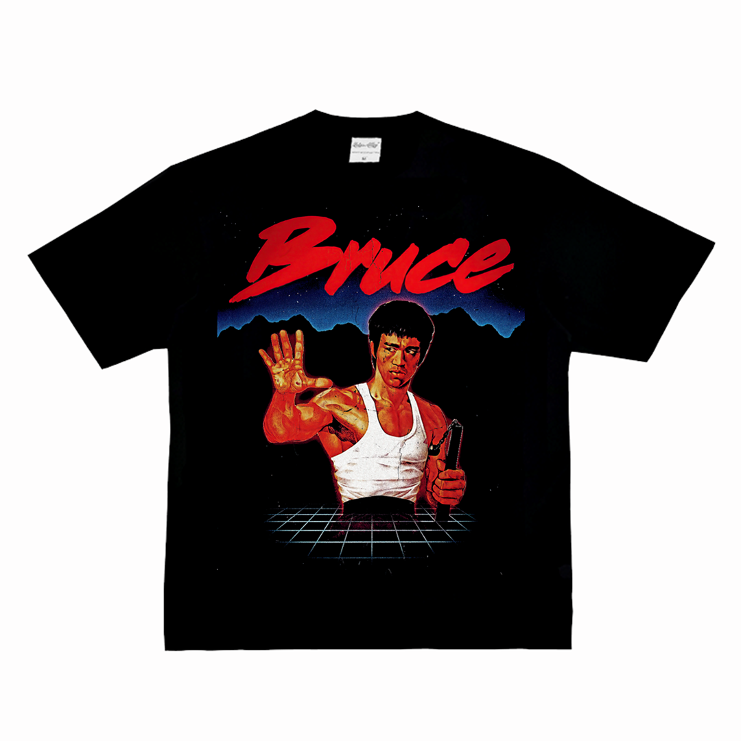 李小龙 Bruce UFC格斗拳击街头美式复古VTG做旧纯棉国潮长短袖T恤