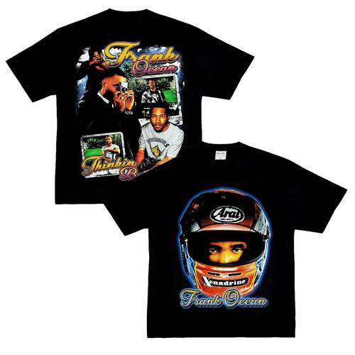 弗兰克 奥申 Frank Ocean 专辑美式小领口做旧复古纯棉长短袖Tt恤