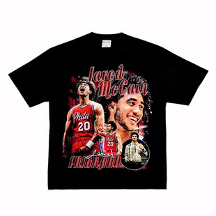 复古VTG街头纯棉做旧长短袖 76人篮球美式 T恤 魔仙哥 贾里德麦凯恩