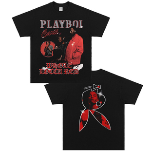 Playboi Carti tee美式休闲复古Vintage短袖数码直喷重磅水洗纯棉