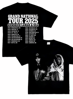 SZA Kendrick Lamar 2025巡演美式复古纯棉粉丝应援长短袖T恤