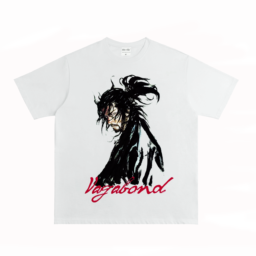 浪客行 宫本武藏 日漫美式复古VTG街头纯棉数码直喷宽松长短袖T恤