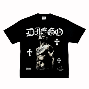 格斗拳击复古VTG纯棉街头小众做旧长短袖 洛佩斯 T恤潮 刘海哥 UFC