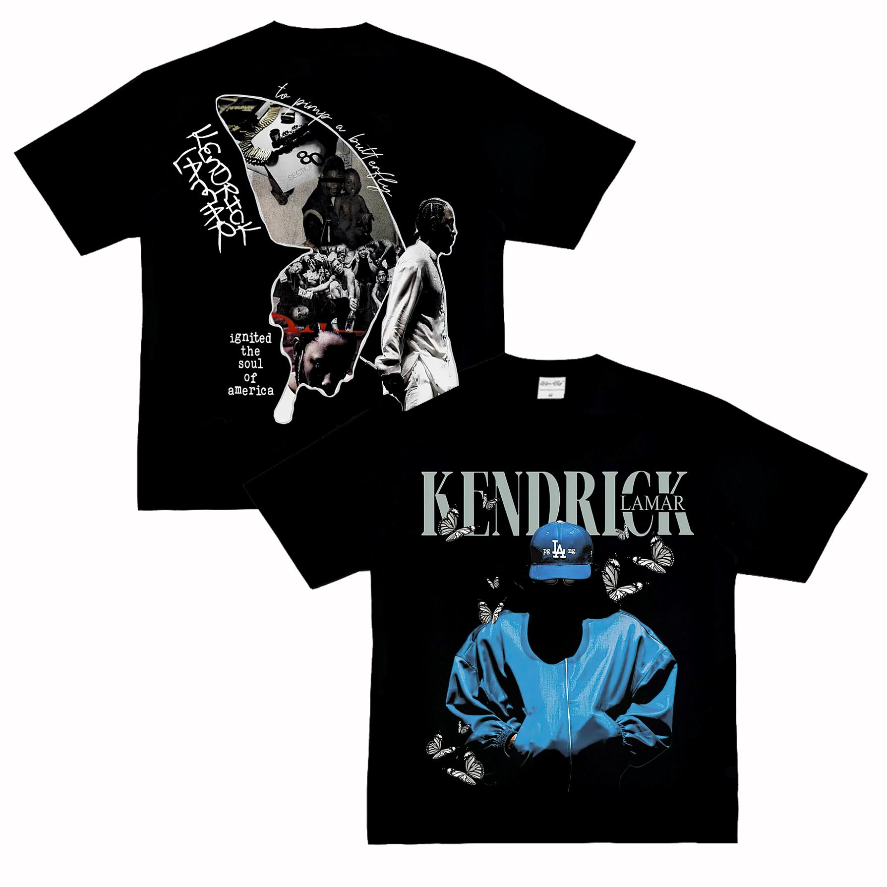 肯德里克 拉马尔 Kendrick Lamar 美式做旧街头复古VTG长短袖T恤