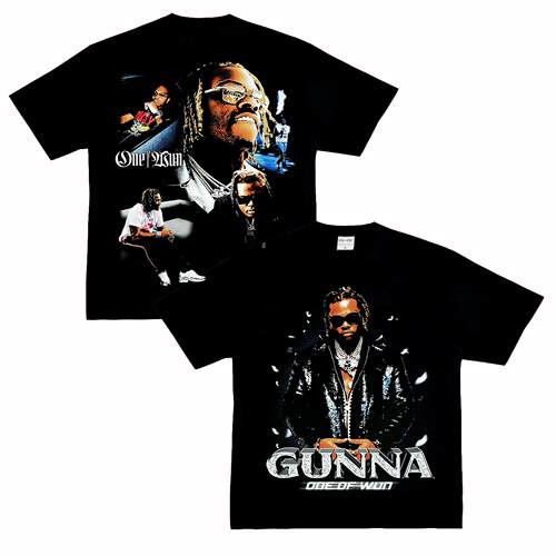 gunna 歌手 one of wun 美国摇滚嘻哈说唱街头复古VTG长短袖T恤潮