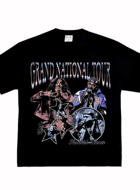 SZA Kendrick Lamar 联名说唱摇滚嘻哈街头复古长短袖Tt恤纯棉rap