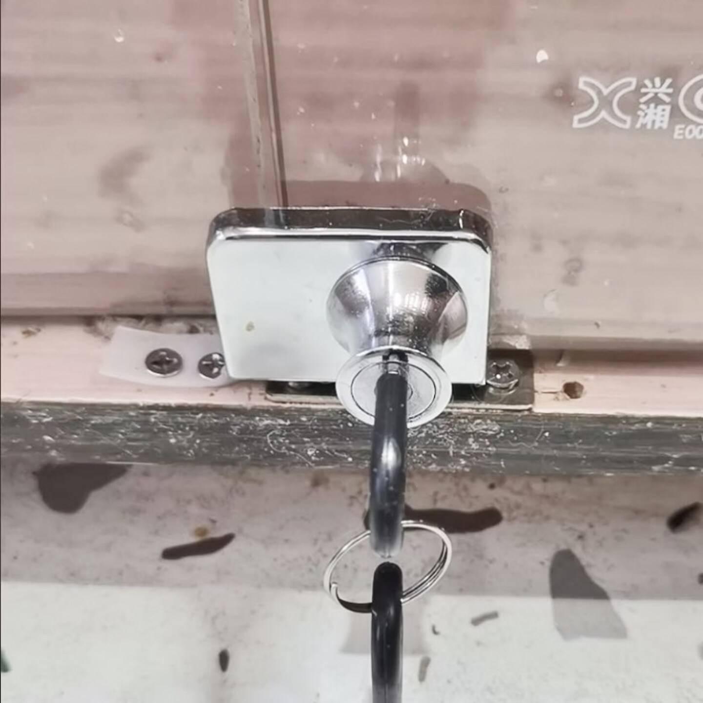 双门橱窗玻璃锁玻璃门锁锯齿玻璃门锁单门推拉门锁烟柜玻璃柜锁