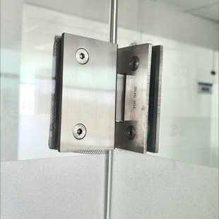 180度合叶玻璃门合页加厚浴室固定夹浴室夹304不锈钢哑黑折页