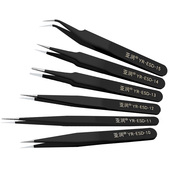 防静电小镊子不锈钢弯尖头燕窝挑毛工具长摄子钳医用拔毛捏子维修