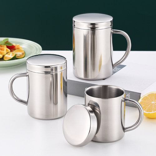 304不锈钢幼儿园带柄防烫喝水杯