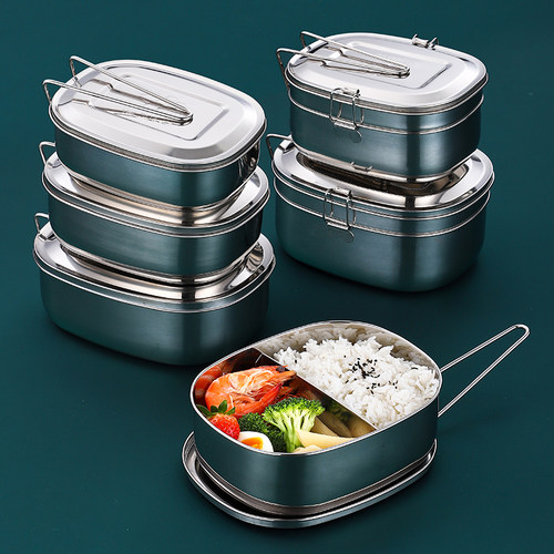 304不锈钢成人学生带饭盒便当盒