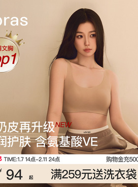 虞书欣同款ubras无尺码小奶皮无痕隐形红色内衣粉底液背心文胸罩