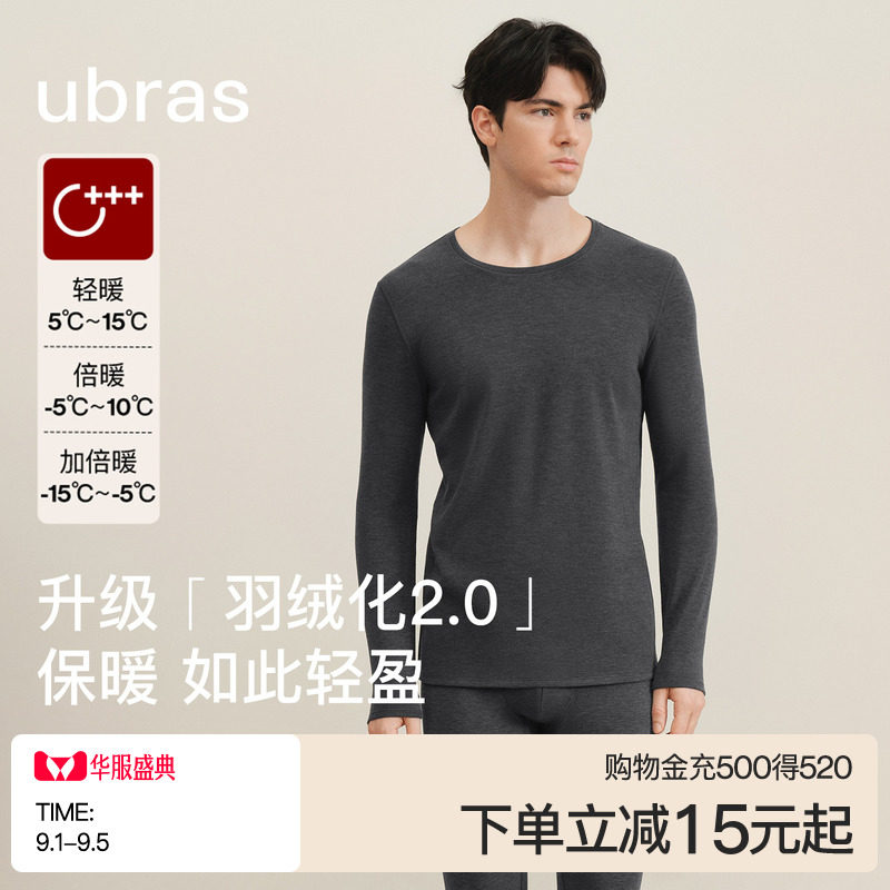 ubras轻暖羊毛肌底衣套装羽绒化图片