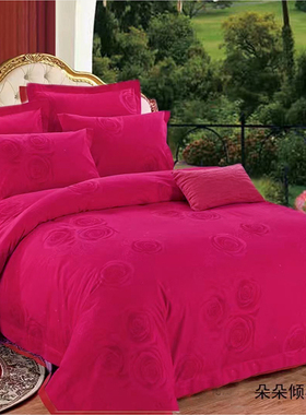 纯棉加厚单件被套150/230m大红色被芯外罩全棉高档不起球被罩床品