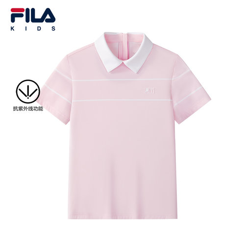 【抗紫外线】FILA斐乐儿童童装短袖T恤2025年夏季新款女童POLO衫