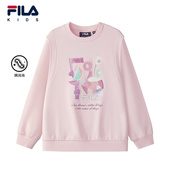 螨消消 FILA斐乐儿童童装 卫衣2025年秋季 新款 女童中大童套头衫