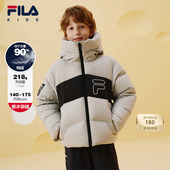 FILA斐乐儿童羽绒服2025年冬季 钻石绒 外套男童中大童面包服