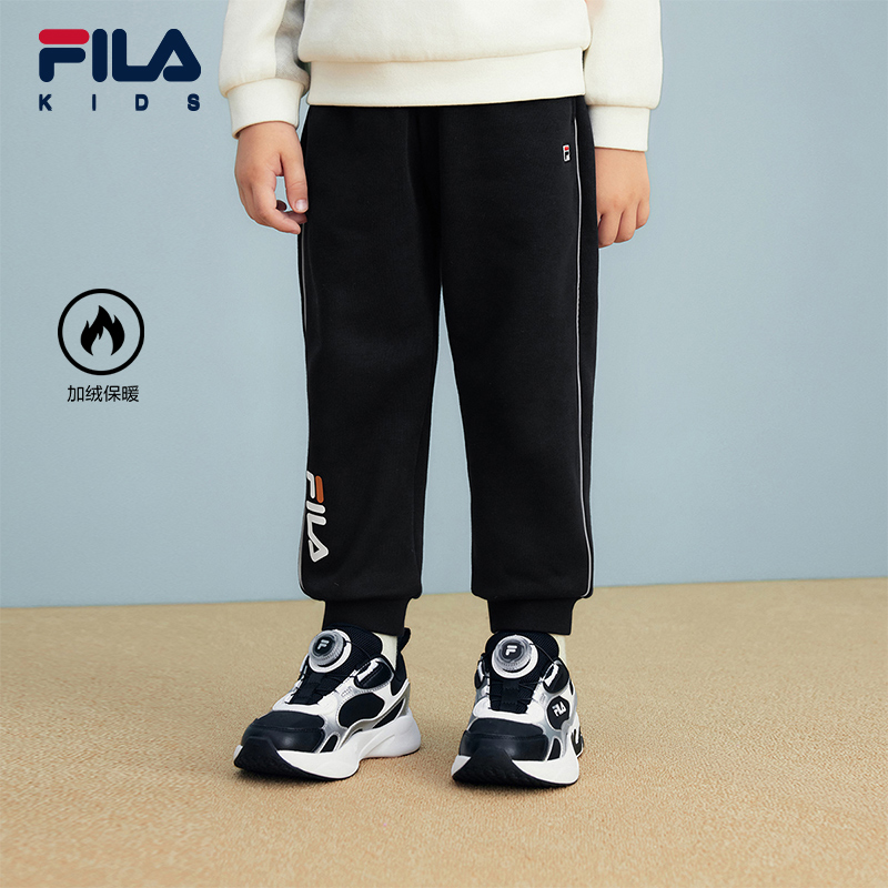 FILA斐乐加绒保暖针织休闲长裤