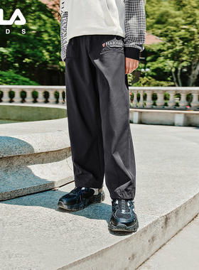 FILA X HARVARD哈佛联名童装裤子2025年秋季新款男童中大童休闲裤