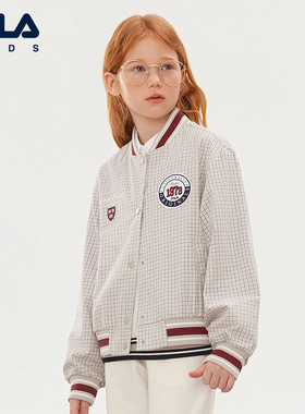 FILA X HARVARD哈佛联名童装外套2025年秋季新款女中大童学院上衣