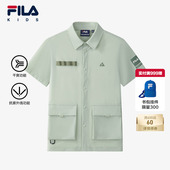 衬衫 FILA斐乐儿童童装 2025年秋季 新款 衫 男中大童短袖 抗紫外线
