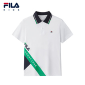 新款 T恤2025年夏季 男童中大童运动POLO上衣 短袖 FILA斐乐儿童童装