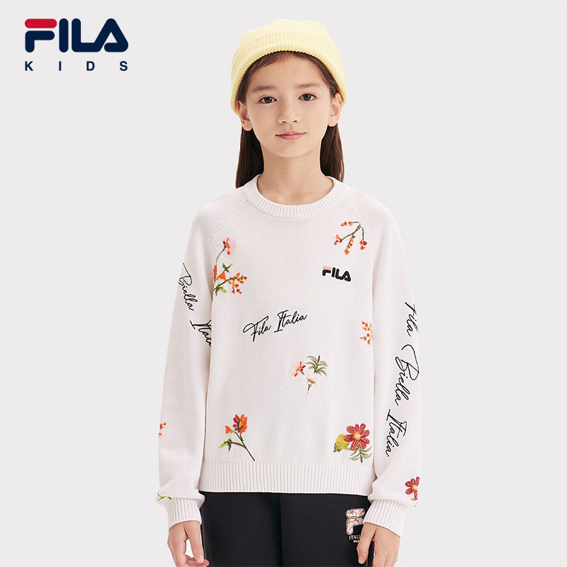 FILA斐乐童装儿童毛衫2025年冬季新款女中大童毛衣时尚印花上衣,童装/婴儿装/亲子装,毛衣/针织衫,淘宝优惠券,粉丝福利购,淘宝优惠卷