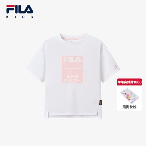 FILA斐乐女大童针织短袖衫