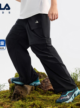 FILA|BBC EARTH联名系列斐乐童装儿童运动裤秋季新款男中大童长裤