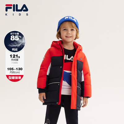 FILA斐乐舒适保暖连帽长款羽绒服