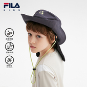 FILA斐乐儿童防晒帽子夏季 新款 中大童男女童户外防蚊虫凉感渔夫帽